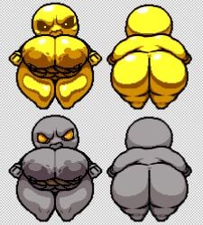 1girls big_ass big_breasts blotchy_areolae breasts bubble_butt female female_only gold_skin huge_ass nsfwoaf nub_feet rule_63 tagme the_binding_of_isaac ultra_greed