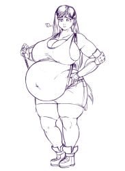 bbw belly big_belly big_breasts breasts chubby chubby_female curvaceous curvy fat female female_focus female_only final_fantasy final_fantasy_vii human overweight overweight_female sirmasterdufel thick_thighs tifa_lockhart tomboy wide_hips