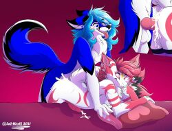 2021 bodily_fluids cum duo genital_fluids kitsune_drifty_(character) knot leo-wolf leo-wolf_(character) male male/male