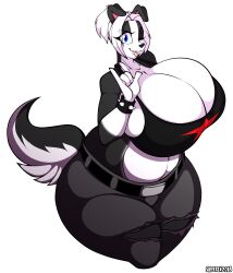 1girls 2018 4k 5_fingers absurd_res anthro artist_name belly big_breasts black_body black_fur blue_eyes border_collie bracelet breast_squish breasts busty canid canine canis cleavage cleavage_overflow clothed clothing collie crop_top curvaceous curvy curvy_body curvy_female curvy_figure devil_horns_(gesture) digital_media_(artwork) domestic_dog enormous_breasts eyelashes female female_focus female_only fingers fluffy fluffy_tail fur furry gesture gigantic_breasts hair herding_dog hi_res huge_breasts huge_thighs hyper hyper_breasts jewelry large_breasts looking_at_viewer mammal melinda_pastor_(lildredre) midriff midriff_baring_shirt multicolored_body multicolored_fur navel one_eye_closed pastoral_dog sheepdog shirt slightly_chubby smile solo spiked_bracelet spikes squish superix tank_top thick_thighs tongue tongue_out topwear torn_clothing two_tone_body two_tone_fur voluptuous white_body white_fur white_hair wide_hips wink winking_at_viewer