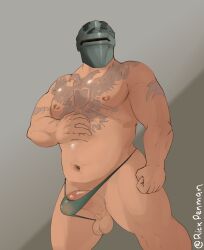 balls bara boner erection erection_pushing_underwear gay male male_only muscles muscular penis rainbow_six rainbow_six_siege rickpenman solo solo_male tachanka_(rainbow_six)