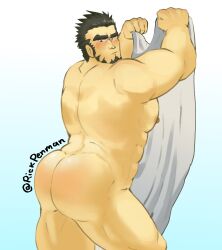 ass balls bara fire_emblem fire_emblem:_the_sacred_stones gay gilliam_(fire_emblem) male male_only muscles muscular nintendo nude penis rickpenman solo solo_male