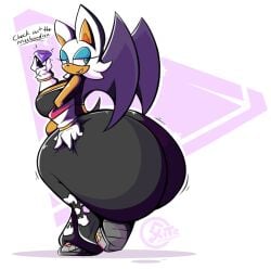 big_ass big_breasts breasts bubble_butt female huge_ass hyper_ass rakugakite rouge_the_bat rouge_the_rider sega sonic_(series) sonic_riders tagme