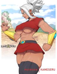 1girls abs big_breasts dragon_ball dragon_ball_super female_saiyan kale kamekuzu kameseru mastered_ultra_instinct medium_breasts muscular muscular_female saiyan shounen_jump silver_eyes tagme ultra_instinct universe_6 universe_6/universe_7