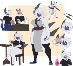 2022 absol big_breasts breasts cory_(dewwydartz) dewwydartz female law_(dewwydartz) lycanroc nintendo original original_character original_characters pokémon_(species) pokemon pokemon_(species) tagme