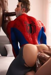 4boys ai_generated anal_sex clothed double_penetration gangbang gay male_only marvel marvel_comics peter_b_parker ripped_clothing spider-man spider-man:_across_the_spider-verse spider-man:_into_the_spider-verse spider-man_(series) superherosuckerrr