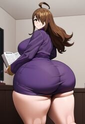 ai_generated ass_focus bbw chubby_female female_focus gigantic_ass gigantic_butt hourglass_figure huge_ass hyper_ass hyper_butt kono_subarashii_sekai_ni_shukufuku_wo! miniskirt presenting_hindquarters thick_thighs thunderthighs wide_hips wiz_(konosuba)