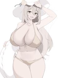 1girls 2022 bikini black_hair blue_archive breasts cleavage female female_only green_eyes hat hips huge_breasts kuavera large_hat long_hair massive_breasts monochrome nonomi_(blue_archive) nonomi_(swimsuit)_(blue_archive) preview simple_background slim_waist sun_hat thick_thighs thighs wide_hips wip work_in_progress