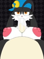 1boy 1girls 3:4 alternate_version_available animated beat_banger big_breasts black_fur blowjob blue_clothing blush breast_grab breasts cabbit clothed cum cum_in_mouth faceless_male feline fellatio female furry klonoa klonoa_(series) longer_than_30_seconds male moo_(klonoa) nightmare_klonoa nipples oral orange_eyes paizuri penis pink_nipples rabbit rule_63 self_upload shitpost sound straight tagme topless toriel_beat_banger vertical_video video