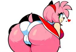 1girls 2d 2d_(artwork) ai_generated amy_rose ass big_ass bubble_butt dat_ass dumptruck_ass dumptruck_butt female furry furry_female green_eyes huge_ass mullon novelai smile solo sonic_(series) sonic_the_hedgehog_(series) white_background