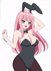 bunny_ears bunnysuit cleavage cosplay darling_in_the_franxx hfxpins pink_hair zero_two_(darling_in_the_franxx)