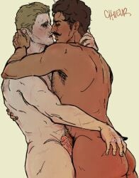 2boys armpit_hair artist_name artist_signature ass ass_grab bara biceps big_ass black_hair blonde_hair blush blush chest_hair chiieur closed_eyes completely_nude cullen_rutherford cum cum_drip cum_dripping cum_leaking dark-skinned_male dark_hair dark_skin dorian_pavus dragon_age dragon_age_inquisition duo erect_penis erection gay gay_male gay_sex grabbing_ass hairy_chest human human_only kissing kissing light-skinned_male light_skin looking_at_partner mage male male/male male_only male_pubic_hair muscles muscular muscular_male naked naked_male nipples nude nude_male pecs penis penises_touching precum pubic_hair rubbing_penis saliva saliva_trail scars sex straight_male sweat sweatdrop sweating veiny_penis video_games yaoi