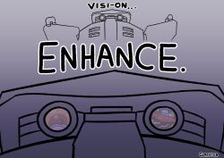 classica_p dialogue e-123_omega eye_reflection face_closeup featureless_face glistening glistening_eyes handles handles_on_shoulders hi_res humanoid machine male mouthless non-human reflection robot rouge_the_bat sega shadow_the_hedgehog solo sonic_(series) sonic_the_hedgehog_(series) text toony vents watching_from_afar