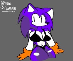 1girls anthro apenasumtoddyn big_breasts bra breasts female female_anthro female_only gloves hedgehog hedgehog_girl hedgehog_humanoid hips needlemouse_(character) needlemouse_(series) orange_gloves panties purple_fur sarah_henderson_(needlemouse) thighs topwear