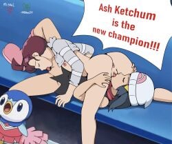 69 ass chloe_(pokemon) dawn_(pokemon) lesbian_sex licking_pussy mbhen114 misaeldm piplup pokemon yuri