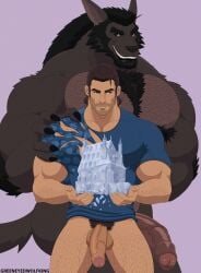 2boys abs anthro balls bara beard big_balls big_muscles big_pecs big_penis black_fur black_hair bottomless_male canid canine chest_hair daddy dilf duo erection fangs gay greeneyedwolfking hair hairy hairy_balls hairy_chest hairy_male happy_trail huge_balls huge_cock huge_muscles huge_pecs human human_on_anthro hunk interspecies larger_anthro larger_male leg_hair long_ears long_hair male male/male male_only muscular muscular_anthro muscular_human muscular_male navel nude pecs penis pubic_hair signature size_difference smaller_human smaller_male torn_clothes were werewolf wolf yaoi