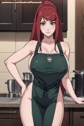 ai_generated aindroidparanoid apron big_breasts boruto:_naruto_next_generations breasts curvy curvy_figure huge_breasts indoors kitchen kushina_uzumaki large_breasts long_hair milf mommy narrow_waist naruto naruto_(series) naruto_shippuden nipples nude_apron ponytail pussy red_hair silver_eyes slim_waist stable_diffusion starbucks straight_hair taller_girl tight_clothes uzumaki_kushina