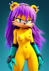 3d 3d_(artwork) ai_generated breasts female mina_mongoose novelai pussy sonic_(series) sonic_the_hedgehog_(series)