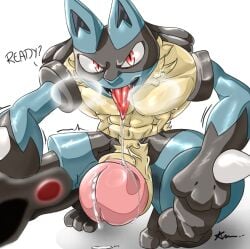 1boy 1male anthro big_penis biped blue_body blue_fur bodily_fluids boner drooling excited_for_sex furry furry_male furry_only gay genital_fluids genitals hand_on_screen hand_on_viewer in_heat looking_at_viewer lucario male male_only muscular muscular_male musk musk_clouds pokemon pov precum precum_drip precum_string presenting_penis saliva saliva_on_penis saliva_string saliva_trail solo taker_pov tongue tongue_out yaoi