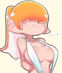 bad_censor big_breasts breasts covering female hair_over_eyes inkling inkling_girl nintendo splatoon swimsuit tagme whichdoll