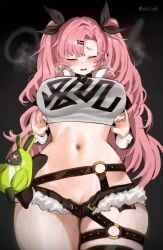 amillion_(zenless_zone_zero) animated aqua_nails artist_name bangboo_(zenless_zone_zero) belt black_belt black_choker black_collar black_ribbon black_shorts black_sleeves blinking blue_nails blurry blurry_background blush bouncing_breasts breast_drop breasts breasts_apart breath brown_belt choker closed_mouth clothes_lift collar commentary_request crop_top cutoffs detached_sleeves earrings female fingernails fur-trimmed_shorts green_eyes green_nails grin hair_ornament hair_ribbon hairclip heart heart_collar heart_earrings heavy_breathing highres jewelry knocking korean_commentary large_breasts lifting_own_clothes long_hair long_sleeves looking_at_viewer looking_to_the_side mole mole_on_breast mole_on_thigh mole_under_eye nail_polish navel nicole_demara nipples o-ring open_belt open_fly open_mouth parted_bangs pink_hair pink_nails pinky_out pussy pussy_peek relief ribbon shirt shirt_lift shorter_than_30_seconds shorts smile solo sound steaming_body stomach strapless stuffed_animal stuffed_rabbit stuffed_toy sunchip surprised sweat tagme teeth thigh_strap thighs tube_top tube_top_lift twintails two_side_up underboob video white_shirt white_tube_top zenless_zone_zero