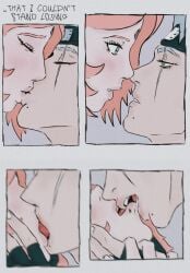 1boy 1girls 2d age_difference beauty_mark biting_another&#039;s_lip biting_lip blush couple dominant_male english_text eye_contact face-to-face face_grab female french_kiss hatake_kakashi kissing looking_at_another male male/female multiple_panels naruto naruto_(series) naruto_shippuden older_male older_man_and_teenage_girl passionate passionate_kiss pink_hair sakura_haruno scar scar_across_eye straight teacher tongue tongue_kiss younger_female