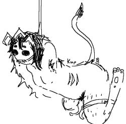 1girls bondage bound bound_arms diphallia diphallism female female_focus female_only folykl_darane futanari hiveswap homestuck intersex kupspornlol looking_at_viewer multi_penis paws penis sketch solo solo_female tail