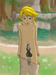 alternate_hair_color animal_genitalia animal_penis armpit_hair balls blush blush_lines body_hair canine_genitalia canine_penis ear_piercing ear_ring genitals hi_res human human_with_animal_genitalia hylian light-skinned_male link link_(twilight_princess) looking_down looking_down_at_genitalia mammal musk musky_armpits musky_balls musky_crotch musky_penis musky_sheath navel nintendo nipples open_mouth peeking_penis penis piercing pink_nipples pointy_ears pubes ring_piercing sheath solo_male the_legend_of_zelda twilight_princess yaginioi