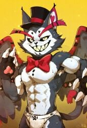 ai_generated catboy demon domestic_cat felid feline hazbin_hotel humanoid husk_(hazbin_hotel) male_only