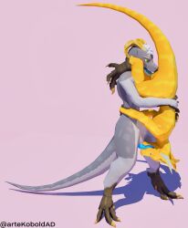 3d 69_position anthro baze claws digital_media_(artwork) duo erection fellatio female genitals hi_res horn kobold kobold_dellarte low_poly male male/female nude open_mouth oral penetration penile penis reptile scalie sex simple_background standing standing_69_position standing_sex tail tongue