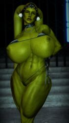 3d abs areola areolae big_ass big_breasts big_butt big_nipples collar curvaceous curvy curvy_body curvy_female curvy_figure erect_nipples exposed_breasts exposed_pussy gigantic_ass gigantic_breasts green_skin hourglass_figure huge_ass huge_breasts lekku lekku_(anatomy) massive_ass massive_breasts micro_bikini midriff minibikini muscular navel nipples pinup pussy queen_azara robotic_hands seductive seductive_eyes seductive_look skyrim star_wars tagme the_elder_scrolls thick thick_ass thick_lips thick_thighs twi'lek vagina wide_hips