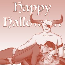 2boys anthro artist_signature bald bara biceps blowjob canon_couple claws closed_eyes couple cum cum_in_mouth cum_inside dark_hair dorian_pavus dragon_age dragon_age_inquisition duo erect_penis erection eyepatch eyewear facial_hair fellatio gay gay_male gay_sex half-dressed half_naked halloween horns human iron_bull jessicamariana long_nails looking_pleasured lying lying_down lying_on_stomach mage male male/male male_only moustache moustache muscles muscular muscular_male nails_painted nipples open_pants oral oral_penetration oral_sex painted_nails pansexual_male pants pecs penis penis_in_mouth pointy_ears qunari scars sex shirtless shirtless_male sitting smile smiling video_games yaoi