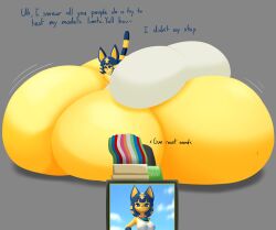 animal_crossing ankha bbw big_ass big_breasts breasts bubble_butt female furry huge_ass huge_breasts inflation overweight ssbbw thick_thighs user3345 weight_gain wide_hips