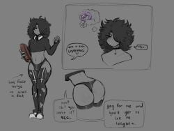 anus ass ass_focus character_sheet cuntboy edgy femboy goth goth_boy horny_male human humanoid hunter_(jhemani) jhemani male original_character panties thighhighs thighs