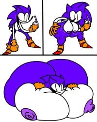 1girls actualbeef ass ass ass_expansion big_breasts big_nipples breast_expansion breasts butt_expansion drink drinking female female_only gloves hedgehog hedgehog_girl hedgehog_humanoid huge_breasts needlemouse_(character) needlemouse_(series) nipples orange_gloves purple_fur red_sclera sarah_henderson_(needlemouse) shoes smile smiling