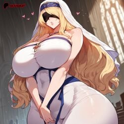 ai_generated blindfold blonde_hair blonde_hair_female female female_only goblin_slayer long_hair sole_female solo sword_maiden_(goblin_slayer) tagme twitter_link voluptuous voluptuous_female wide_hips yashugai