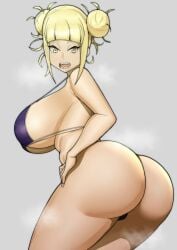 1girls 2022 alternate_version_available ass big_ass bikini blonde_female blonde_hair blue_bikini breasts doublehero fangs female female_only gold_eyes hi_res himiko_toga hips huge_ass huge_breasts looking_at_viewer my_hero_academia open_mouth pointy_teeth short_hair sideboob simple_background slim_waist steam steaming_body thick_thighs thighs twin_buns white_background wide_hips