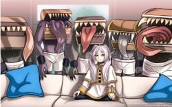 1girls casting_couch dark_souls elf elf_ears elf_female elf_girl female female_focus frieren gangbang group_sex imminent_gangbang imminent_sex long_hair meme mimic mimic_(dark_souls) mimic_chest multiple_boys multiple_males multiple_monsters piper_perri_surrounded pointy_ears scene_interpretation scene_reference sousou_no_frieren tagme white_hair