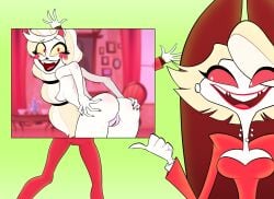 2girls anus ass breasts charlie_morningstar_(hazbin_hotel) enf-lover female hazbin_hotel katie_killjoy pussy tagme