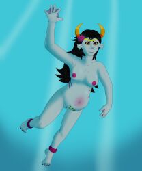 1girls alien alien_humanoid black_hair color colored female female_focus female_only grey_skin grey_skin homestuck homestuck_troll horn horns humanoid humanoid_alien kazeolion nude nude_female nudity original_character pregnant solo solo_female troll underwater