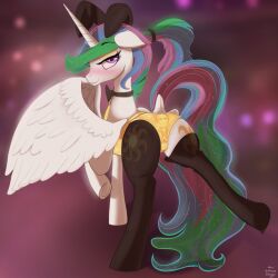 absurd_res alicorn anus_outline ass camel_toe clitoral_winking clitoris crotchboobs cutie_mark dock enonnnymous equid equine eyelashes fake_ears fake_rabbit_ears feathered_wings feathers female feral friendship_is_magic genital_outline genitals hair half-closed_eyes hasbro hi_res horn mammal multicolored_hair multicolored_tail my_little_pony narrowed_eyes pink_eyes ponytail princess_celestia_(mlp) pussy_outline raised_tail signature small_crotchboobs smile white_body white_feathers wings