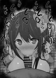 1boy 1girls :>= bare_shoulders big_breasts big_penis black_and_white blush censored dark-skinned_male dark_skin detailed_background dress drooling eyelashes fellatio female hair_ornament hoshino_ai human indoor inside kurotama long_hair looking_at_viewer male male_pov oral oral_sex oshi_no_ko pov room saliva shiny shiny_skin sketch sound_effects squatting star-shaped_pupils sweat symbol-shaped_pupils text tongue_out vein veins veiny veiny_penis