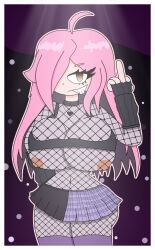 big_ass big_breasts big_thighs collar dark_clothing fishnets goth goth_girl heart_collar latam_virtual_youtuber long_gloves long_hair miniskirt neneefthy nipples nipples_visible_through_clothing pink_hair skirt smiling_at_viewer verdoshonsfw virtual_youtuber vtuber vtuberfanart yellow_eyes