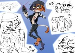 anthro ass_out beanie blush bottomwear chibi classica_p claws clothed clothing denim denim_bottomwear denim_clothing drugs epic_games family_guy_death_pose felid feline female flashing flashing_breasts fortnite gun hat headgear headwear hi_res jeans laser_sight lego lego_fortnite looking_pleasured mammal marijuana meme meow_skulls_(fortnite) pants pawpads ranged_weapon shield_potion skinny solo tail tongue tongue_out torn_bottomwear torn_clothing torn_jeans torn_pants underwear underwear_only weapon