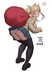 1girls ass big_ass big_breasts blonde_hair busty female himiko_toga lentiyay loafers looking_at_viewer looking_back my_hero_academia panties school_uniform shoes skirt smile stockings tagme thick_thighs thighhighs thighs upskirt wide_hips