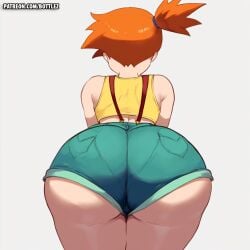 1girls ai_generated ass ass_focus back_view big_ass big_butt bottlez bubble_butt butt_focus facing_away female female_only fully_clothed hi_res high_resolution highres huge_ass huge_butt jean_shorts kasumi_(pokemon) large_ass large_breasts large_butt massive_ass misty_(pokemon) orange_hair pokemon pokemon_rgby ponytail short_hair shorts simple_background solo standing tagme thick_thighs thighs