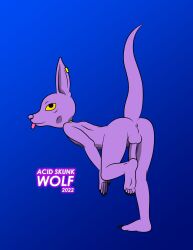 acidskunkwolf anthro anthro_only anus ass balls beerus domestic_cat dragon_ball dragon_ball_super feet felid feline felis genitals hairless hairless_cat hi_res male male_focus male_only mammal nude penis presenting presenting_hindquarters solo sphynx_(cat)