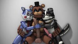 3boys animatronic bear big_penis border_collie candy_(fnac) canine domestic_cat domestic_dog doug_(tnar) feline five_nights_at_candy's five_nights_at_freddy's freddy_(fnaf) gay hat hug male male_only penis tagme testicles those_nights_at_rachel's toy_freddy_(fnaf) yaoi