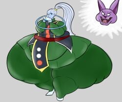 1girls ass big_ass blue_skin champa dragon_ball dragon_ball_super dragon_ball_z female female_focus hips huge_hips hugefloppa hyper hyper_ass obese thick_thighs thighs white_hair