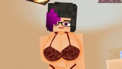 1girls 3d adult bra commission female female_only glasses horny_female human humanoid lace looking_at_viewer milf mine-imator minecraft multicolored_hair olivia_(olivialewdz) olivialewdz open_mouth outside purple_eyes red_bra tagme